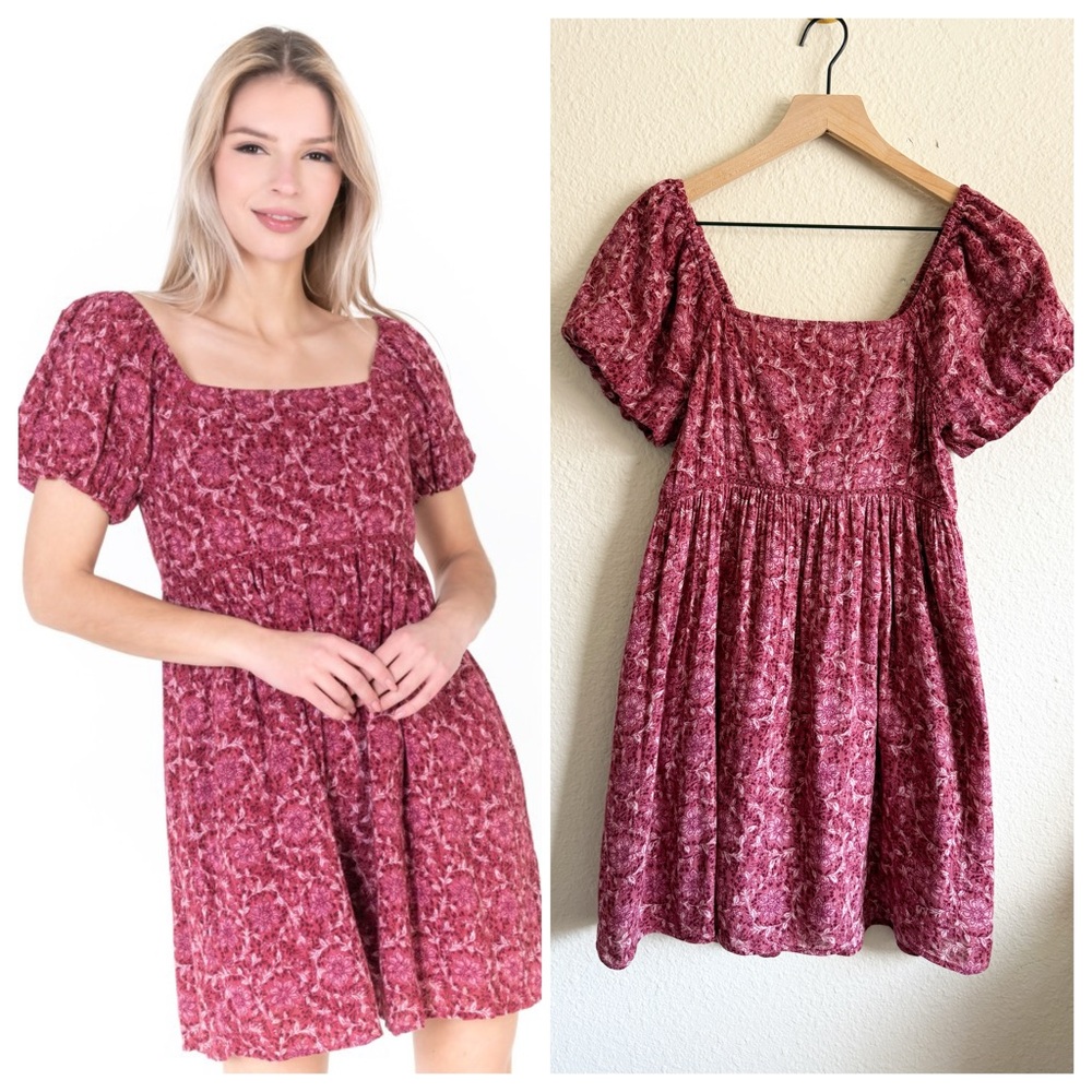 American Eagle Outfitters Pink Smocked Tiered Sundress~Size S